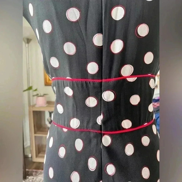 Adrianna Papell  women’s Silk Tie Front Dot Dress  Sz 8 - Picture 6 of 13